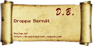 Droppa Bernát névjegykártya